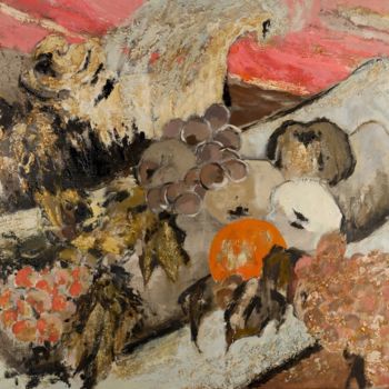 Peinture intitulée "La théière aux frui…" par Dominique Bertrand, Œuvre d'art originale, Huile