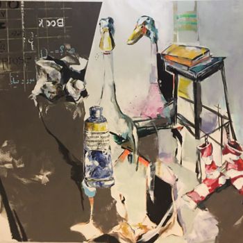 「Roommate」というタイトルの絵画 Narges Soleimanzadehによって, オリジナルのアートワーク, アクリル