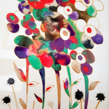 Painting titled "Bloomin wonderful" by Graham Rhodes, Original Artwork, Enamel