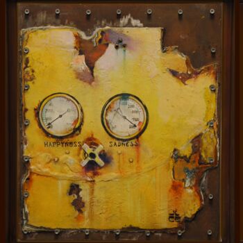 Peinture intitulée "Tôle story happiness" par Jicé, Œuvre d'art originale, Huile Monté sur Métal