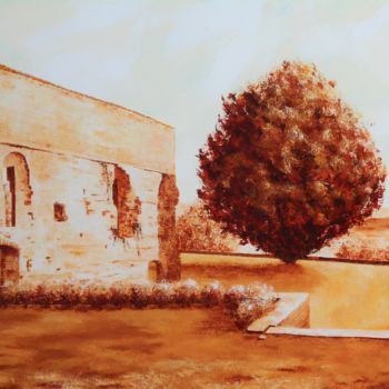 Ζωγραφική με τίτλο "ruines" από Stephanie Ledroit, Αυθεντικά έργα τέχνης, Ακρυλικό