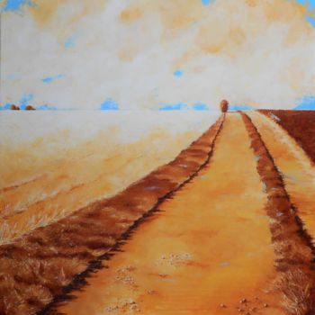 Painting titled "chemin" by Stephanie Ledroit, Original Artwork, Acrylic