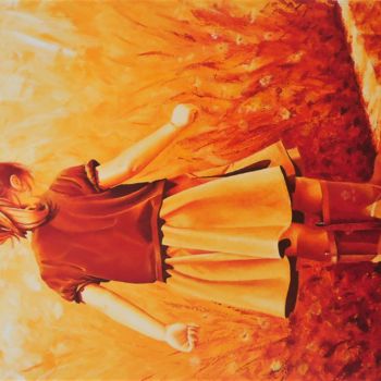 제목이 "a petits pas"인 미술작품 Stephanie Ledroit로, 원작, 아크릴 나무 들것 프레임에 장착됨