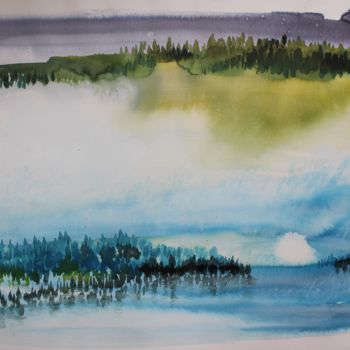 Peinture intitulée "Entre nos mondes -…" par Clau Redier-Clément, Œuvre d'art originale, Aquarelle