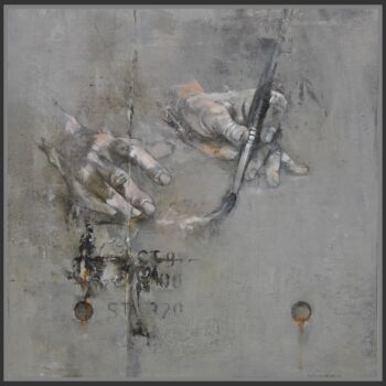 Peinture intitulée "La main de l'homme" par Jicé, Œuvre d'art originale, Huile