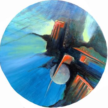 Painting titled "Yofune des Abysses" by Françoise Dugourd-Caput, Original Artwork, Acrylic Mounted on Wood Stretcher frame