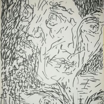 Tekening getiteld "Restless Energy 15" door Pertti Matikainen, Origineel Kunstwerk, Marker
