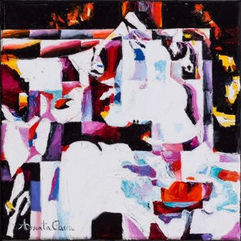 Painting titled "Le Cassette. Red ro…" by Assunta Cassa, Original Artwork, Oil
