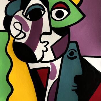 Pintura intitulada "La femme du Marin." por Laurent Folco, Obras de arte originais, Acrílico