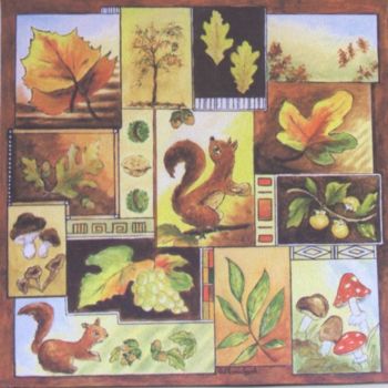 Peinture intitulée "l'automne" par Géraldine Streichert, Œuvre d'art originale, Huile