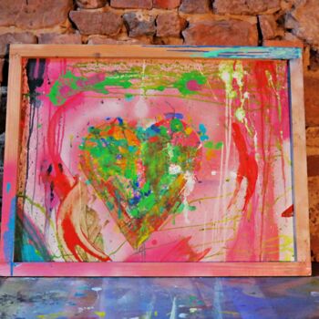 Pintura titulada "A heart live" por Elias Koslow (Causelove), Obra de arte original, Acrílico
