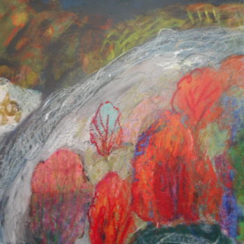 Pintura titulada "LA CASCADE EN AUTOM…" por Mchartrie, Obra de arte original, Oleo Montado en Bastidor de camilla de madera