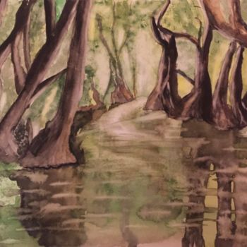 Malerei mit dem Titel "Jungle" von Gudrun Sageder, Original-Kunstwerk, Aquarell