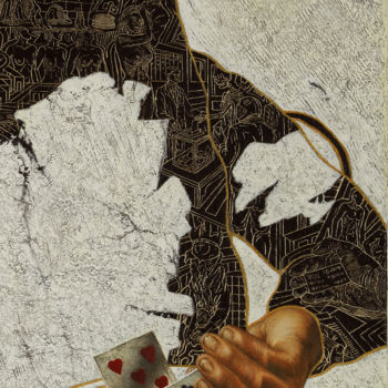 Painting titled "détail-1" by Alain Le Junter, Original Artwork