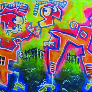 "Zwei Figuren" başlıklı Tablo Baerbel Busch tarafından, Orijinal sanat, Akrilik