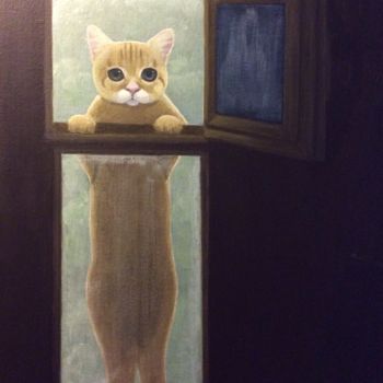 Painting titled "céleste" by Noëlle Lassailly, Original Artwork, Acrylic