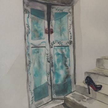 Malerei mit dem Titel "cinderella" von Gudrun Sageder, Original-Kunstwerk, Aquarell