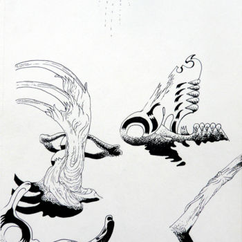 Drawing titled "el-adoracion-del-so…" by Sébastien Bocquet, Original Artwork, Ink