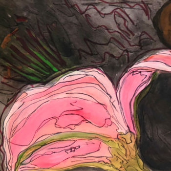Tekening getiteld "Hope in the Dark" door Inaam Obaidi Onsi, Origineel Kunstwerk
