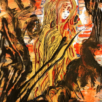 Tekening getiteld "The Phoenix" door Inaam Obaidi Onsi, Origineel Kunstwerk