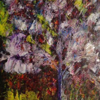 Ζωγραφική με τίτλο "arbre sous la neige…" από Francisco  Duart Mendes, Αυθεντικά έργα τέχνης, Λάδι