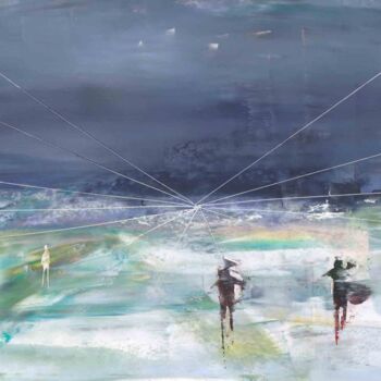 Painting titled "Ночные музыканты" by Mark Kozyrev, Original Artwork, Oil