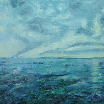 Peinture intitulée "au large du golfe d…" par Philip Moreau, Œuvre d'art originale, Huile