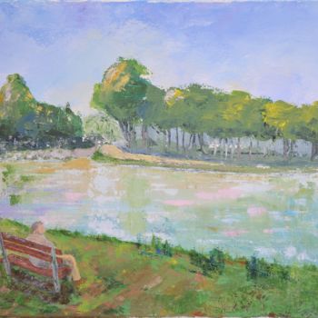 Ζωγραφική με τίτλο "rêverie - le canal…" από Philip Moreau, Αυθεντικά έργα τέχνης, Ακρυλικό