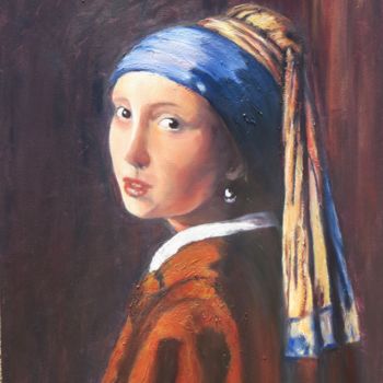 Peinture intitulée "d'apres-la-jeune-fi…" par Chantal Martin (chm), Œuvre d'art originale, Huile