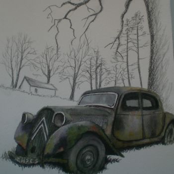 Peinture intitulée "traction abandonnée" par Mickael Thébault, Œuvre d'art originale