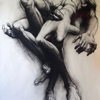 Dessin intitulée "GRAND DESSIN II - 2…" par Claude Duvauchelle, Œuvre d'art originale, Fusain Monté sur Châssis en bois