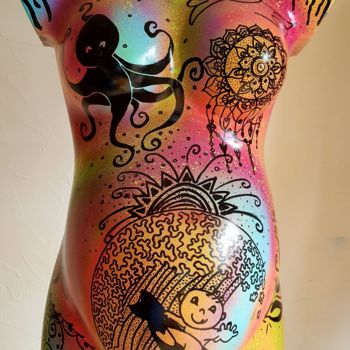 Escultura titulada "Mannequin  enceinte" por Sonia Michel, Obra de arte original, Plástico