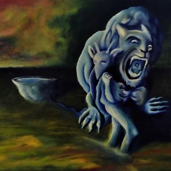 Schilderij getiteld "Chacun sa chimère" door Max No, Origineel Kunstwerk, Olie