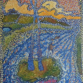 Peinture intitulée "nature solitaire" par Olivier Le Gac, Œuvre d'art originale, Huile