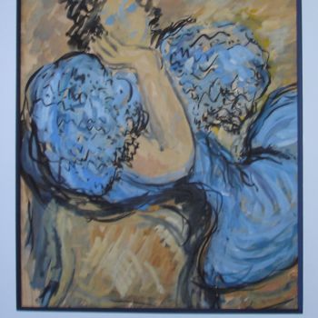 Peinture intitulée "blouse roumaine en…" par Ioana, Œuvre d'art originale, Gouache