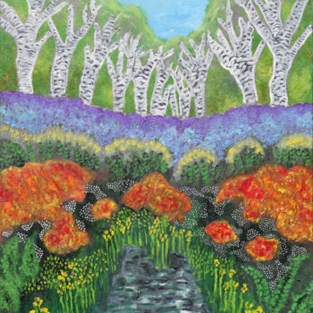 Schilderij getiteld "Lisière" door Pierre Ecrepont, Origineel Kunstwerk, Olie