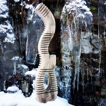 Sculptuur getiteld "LA NOTA" door Ivan Fabani, Origineel Kunstwerk, Hout