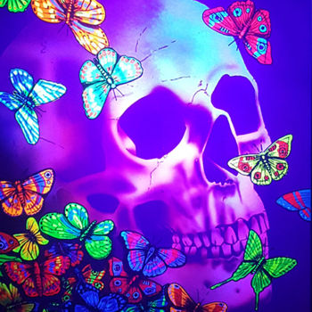 Peinture intitulée "Skull" par Docteur Cobain, Œuvre d'art originale
