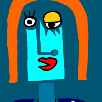 Digital Arts titled "femme-au-collier.jpg" by Franck Vidal, Original Artwork, Digital Painting