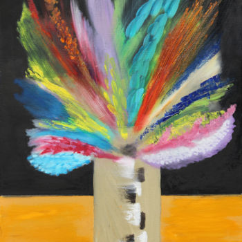 Schilderij getiteld "Bouquet" door Pierre Ecrepont, Origineel Kunstwerk, Olie
