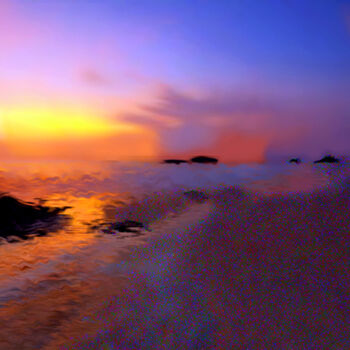 数字艺术 标题为“Sunset at Seashore” 由Sesha, 原创艺术品, 丙烯