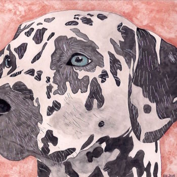 Peinture intitulée "dalmatier" par Ellen Hendrikx, Œuvre d'art originale, Aquarelle