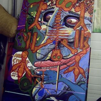 Painting titled "Pungi Wiisi Niaas" by Broken Vulture Art, Original Artwork
