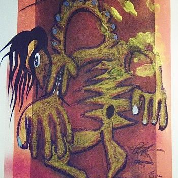 Painting titled "Posture" by Broken Vulture Art, Original Artwork