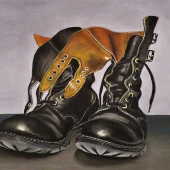 Painting titled "Un petit tour aux p…" by Michel Guillet, Original Artwork, Pastel