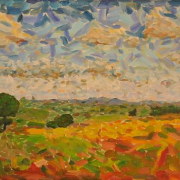 Peinture intitulée "le Mont Touleur vu…" par Philip Moreau, Œuvre d'art originale, Huile