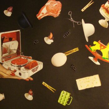 Collages titulada "On bouge !" por Nelly Sanchez, Obra de arte original, Collages