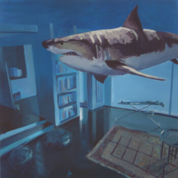 Painting titled "squale2.jpg" by Serge Salis, Original Artwork, Acrylic Mounted on Wood Stretcher frame