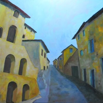 Ζωγραφική με τίτλο "rue déserte" από Philip Moreau, Αυθεντικά έργα τέχνης, Λάδι