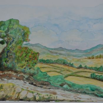 Ζωγραφική με τίτλο "Morvan sud III" από Philip Moreau, Αυθεντικά έργα τέχνης, Ακουαρέλα